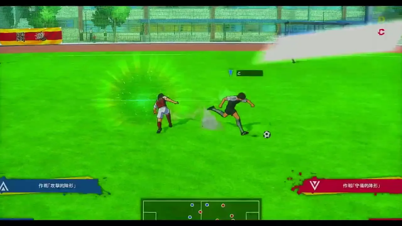 RONCの試合中にドリブル評価を稼ぐプレイ画面