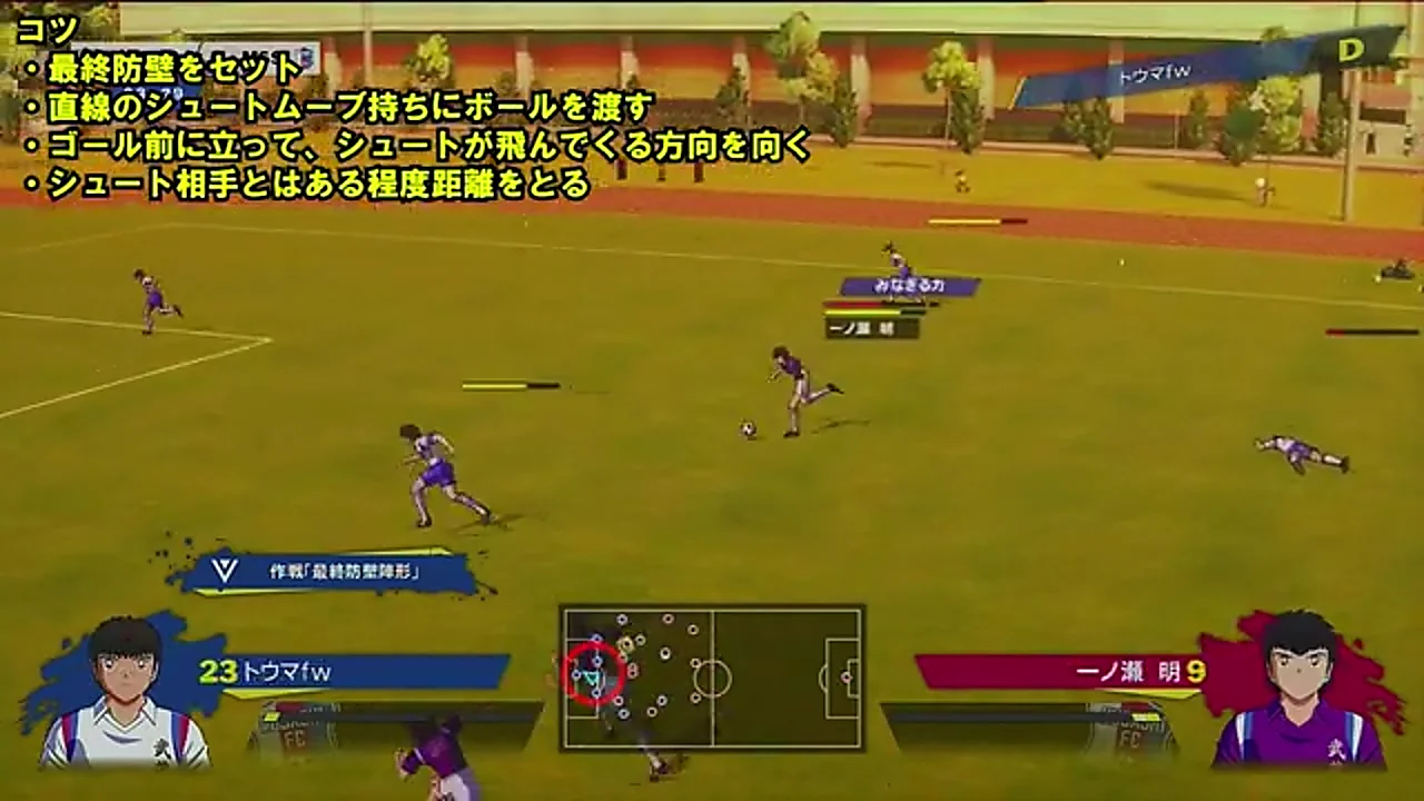 RONCで育成選手をGK前のシュート射線に置く場面