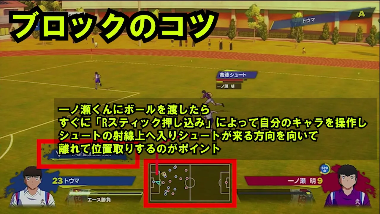 RONC紅白戦で一ノ瀬のシュート射線へ入りブロック評価を稼ぐ位置