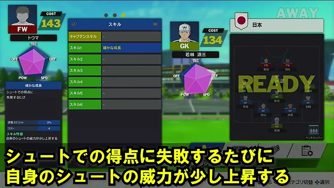 RONCの確かな成長のゲーム内スキル説明