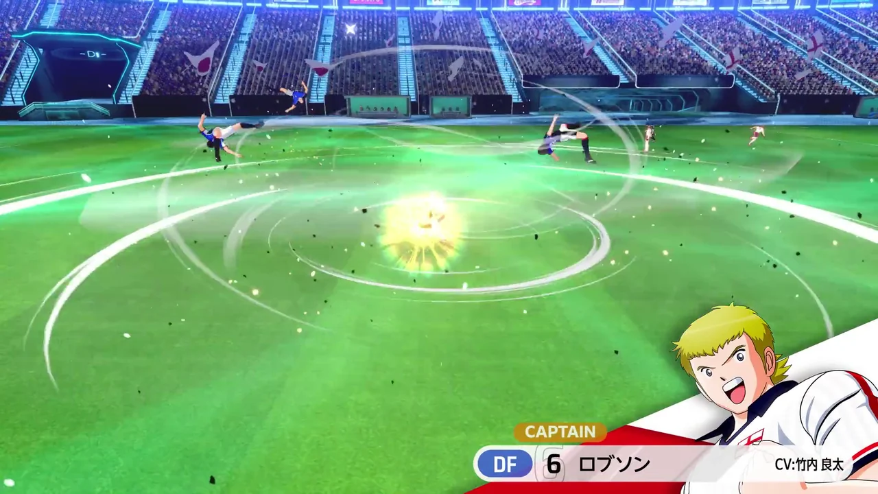 ロブソンの守備後にイングランドが前進する試合画面